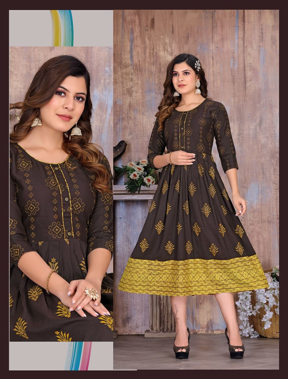 Ft Colourful Ethnic Wear Wholesale Anarkali Kurti Collection